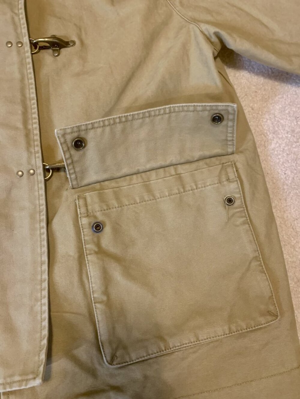 MANGO Corduroy Collar Cotton Canvas Barn Coat Tan L - Picture 7 of 16